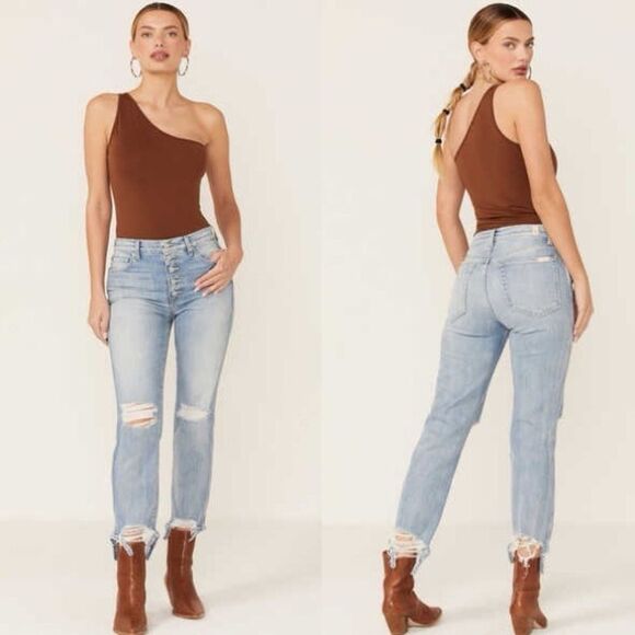 7 For All Mankind High Waist Cropped Straight Leg Jeans Size 27 NWT - Picture 1 of 9